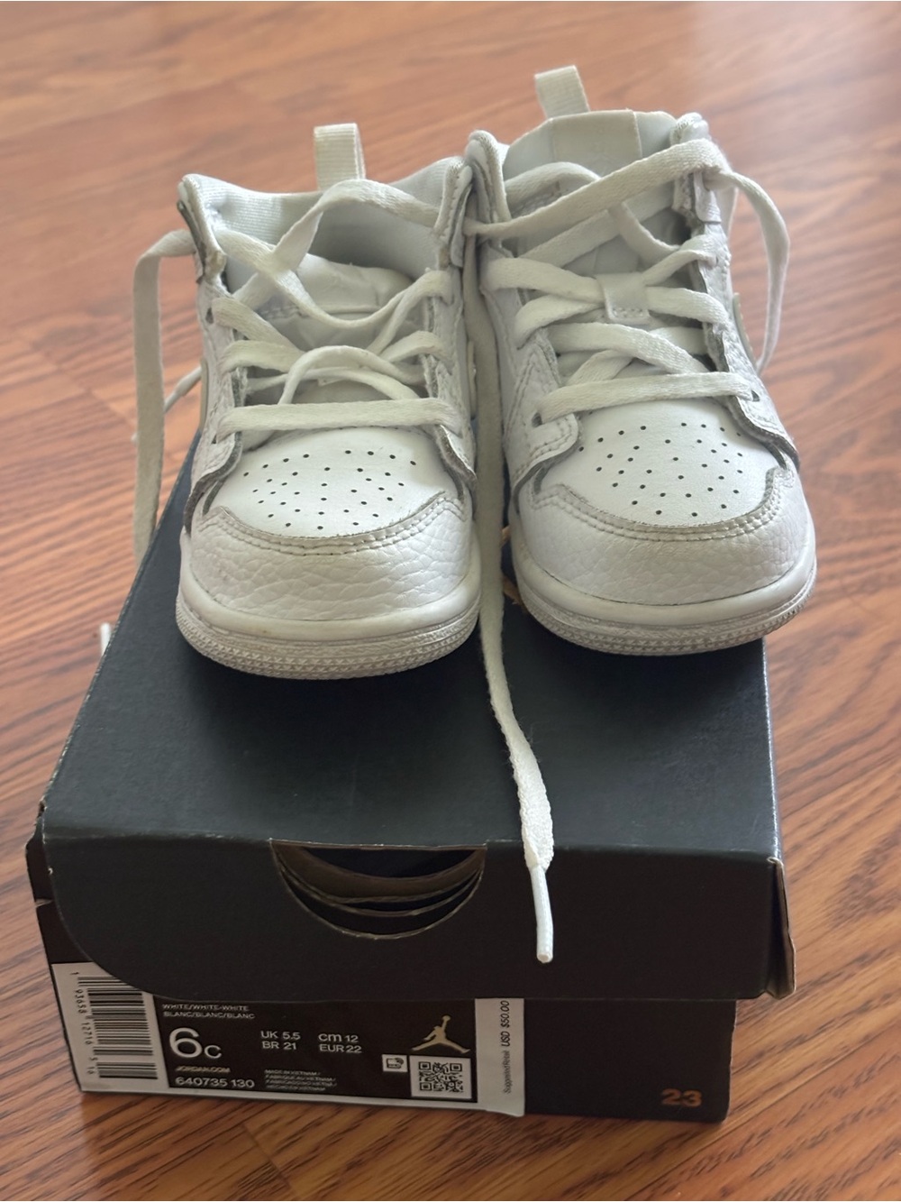 Jordan TODDLER' White Leather Low-Top Sneakers